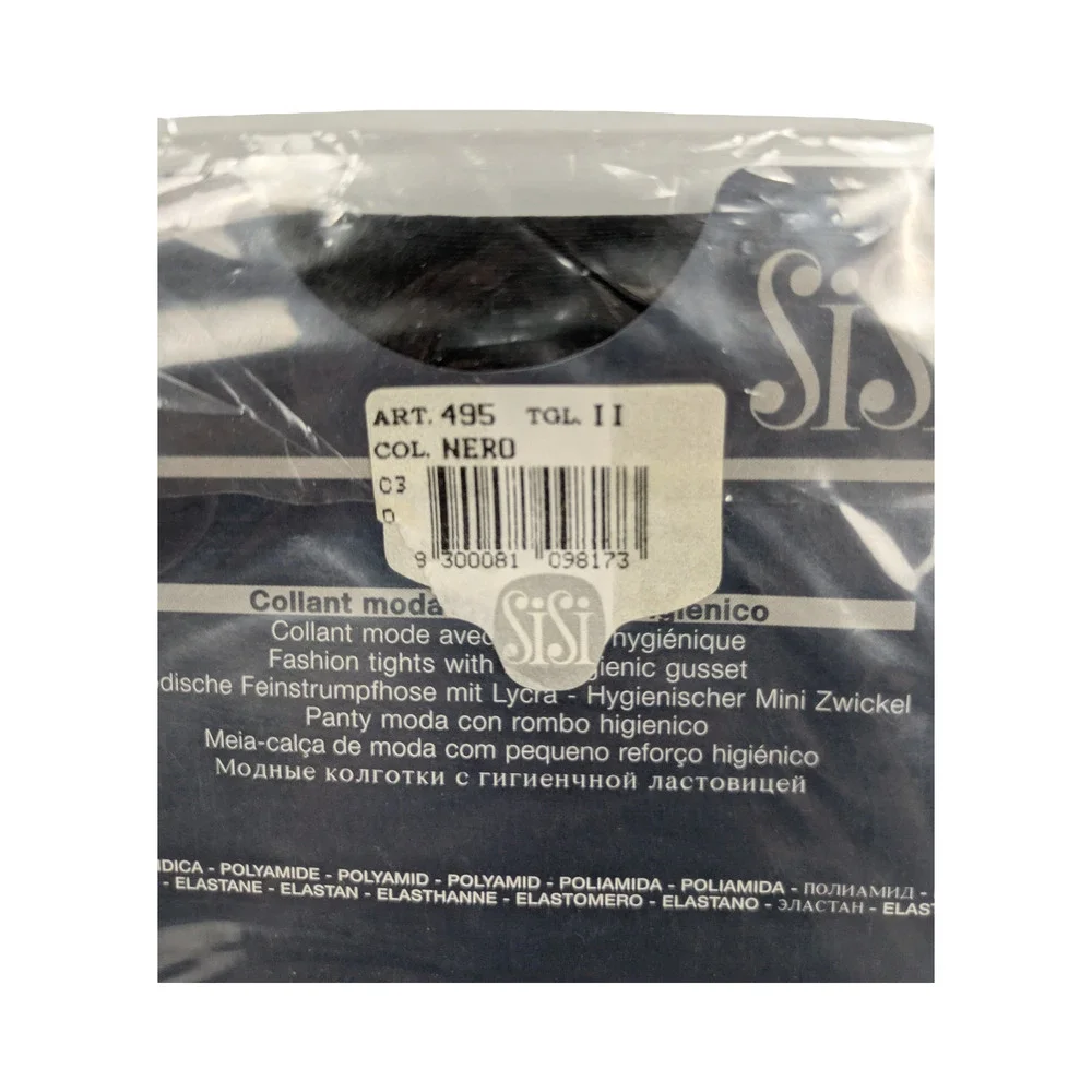 Sisi Moda Fashion Tights Black Size 2 Long Made In Italy
